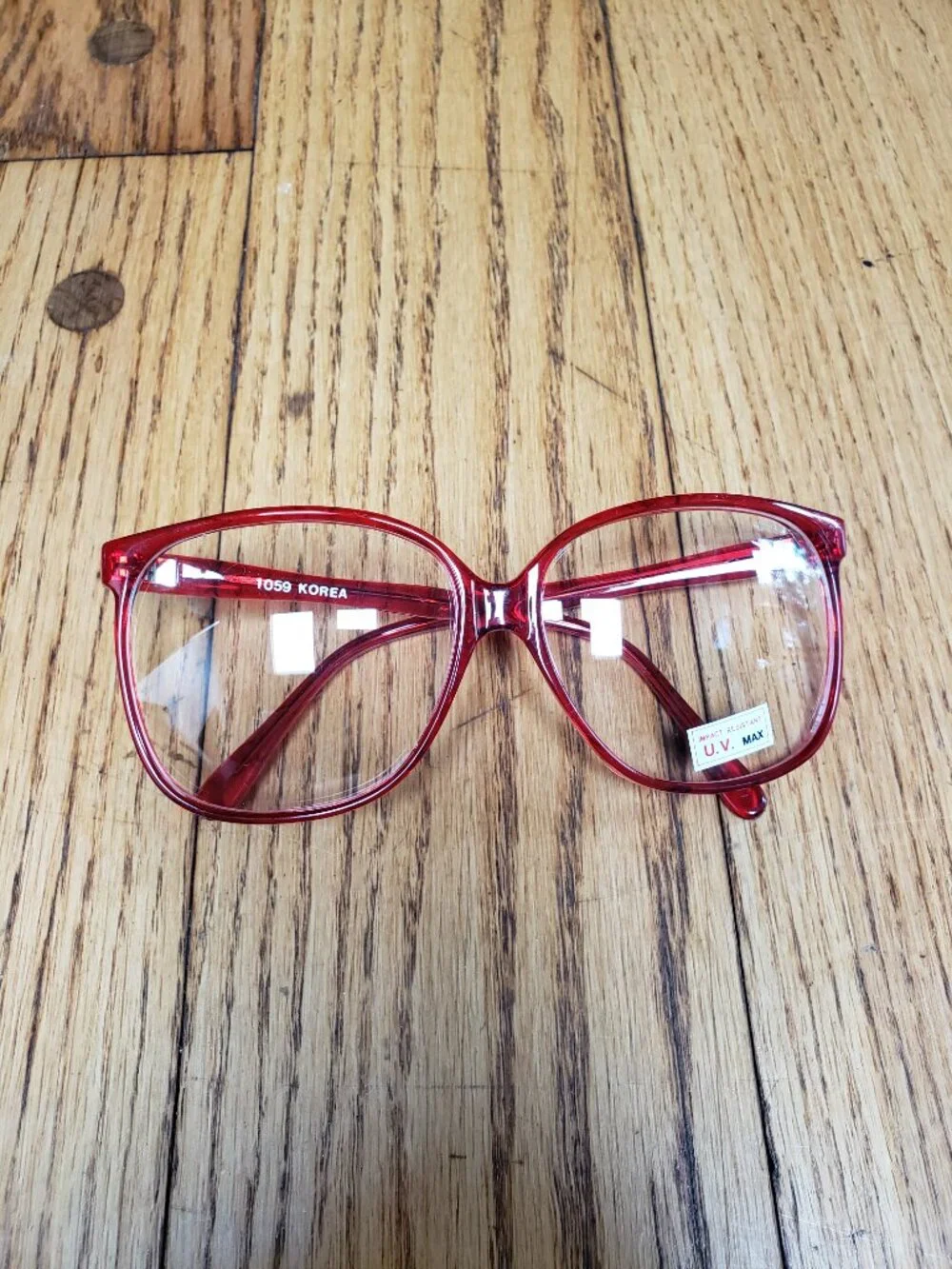 Vintage Red Sally Jessy Raphael style Glasses Urkel Oversized Frames NOS
